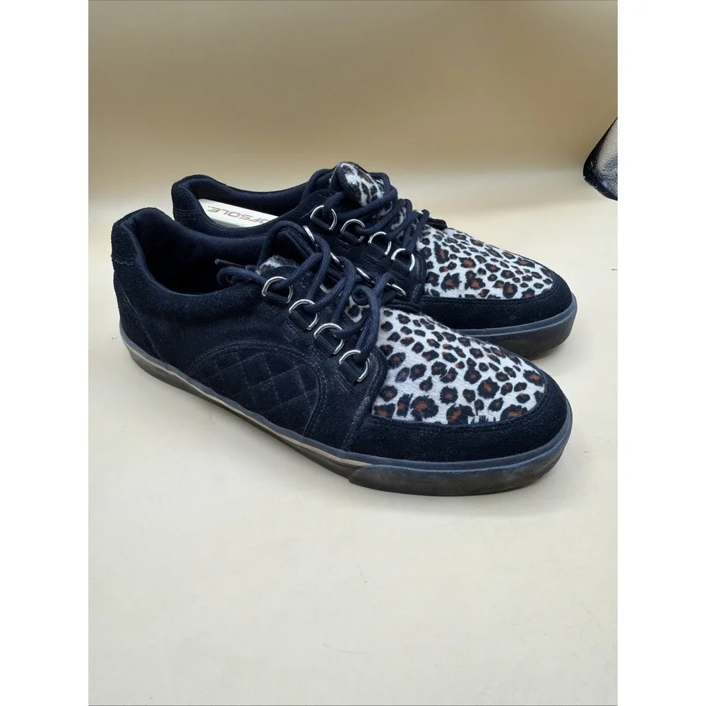 T.U.K. - Creeper Black Leopard/Canvas Upper - Girl Shoes Size 10M